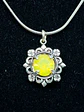 Simple yellow opal Uranium glass necklace -       #Bp070 - thumbnail 5