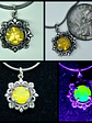 Simple yellow opal Uranium glass necklace -       #Bp070 - thumbnail 1