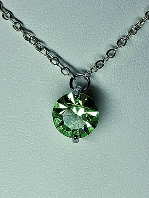 Simple and dainty Solitair apple Green Uranium glass pendant -        #Bp071