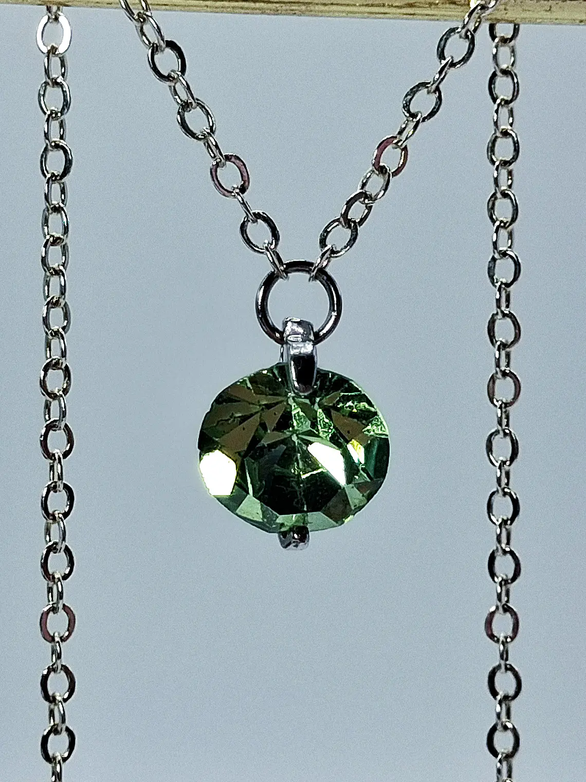 Simple and dainty Solitair apple Green Uranium glass pendant -        #Bp071 3