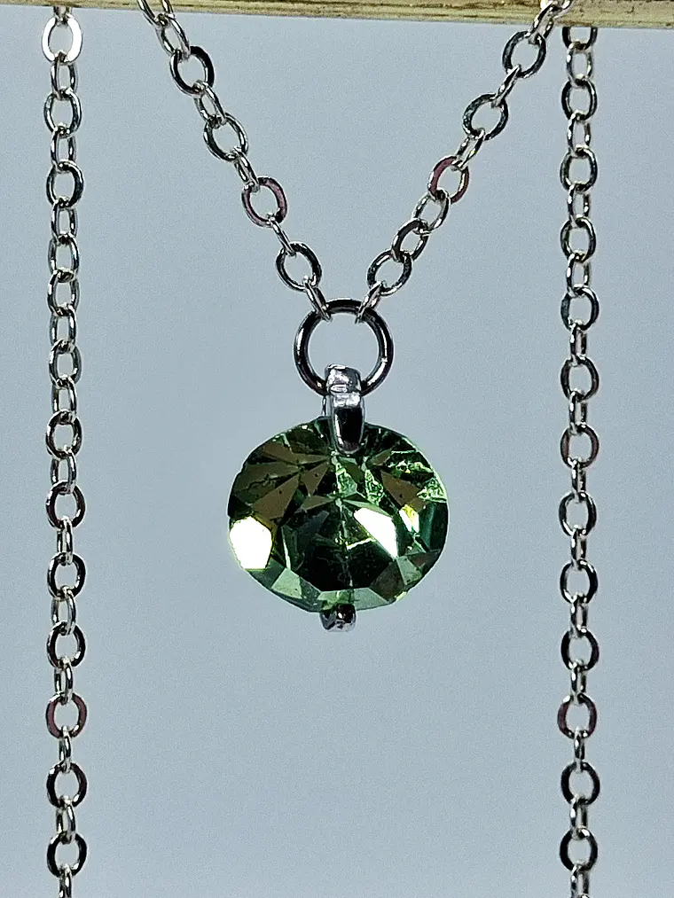 Simple and dainty Solitair apple Green Uranium glass pendant -        #Bp071 3