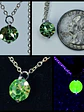Simple and dainty Solitair apple Green Uranium glass pendant -        #Bp071 - thumbnail 1