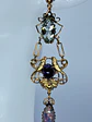 Victorian style Prasiolite, Opal and purple Amethyst lovebirds earrings -       #Be072 - thumbnail 3