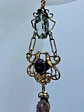 Victorian style Prasiolite, Opal and purple Amethyst lovebirds earrings -       #Be072 - thumbnail 4