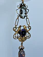 Victorian style Prasiolite, Opal and purple Amethyst lovebirds earrings -       #Be072 - thumbnail 5