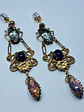 Victorian style Prasiolite, Opal and purple Amethyst lovebirds earrings -       #Be072 - thumbnail 6