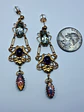 Victorian style Prasiolite, Opal and purple Amethyst lovebirds earrings -       #Be072 - thumbnail 7