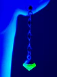 Unique Art Deco style, long dangle earrings -       #Be073 - thumbnail 7
