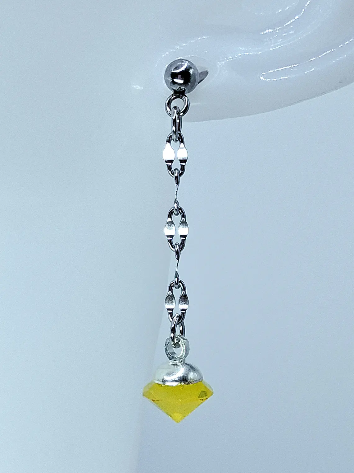 Unique Art Deco style, long dangle earrings -       #Be073 2