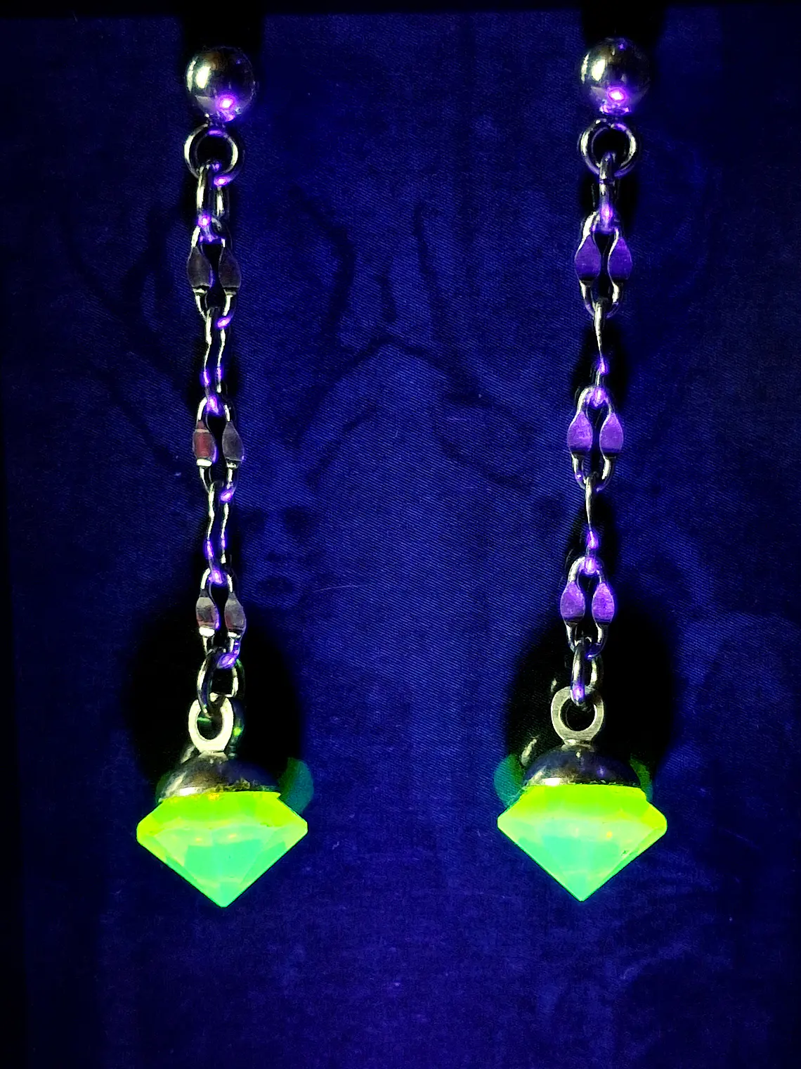 Unique Art Deco style, long dangle earrings -       #Be073 6
