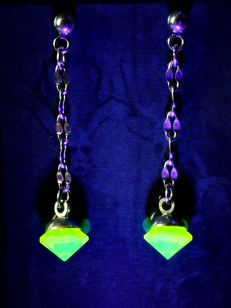 Unique Art Deco style, long dangle earrings -       #Be073 6