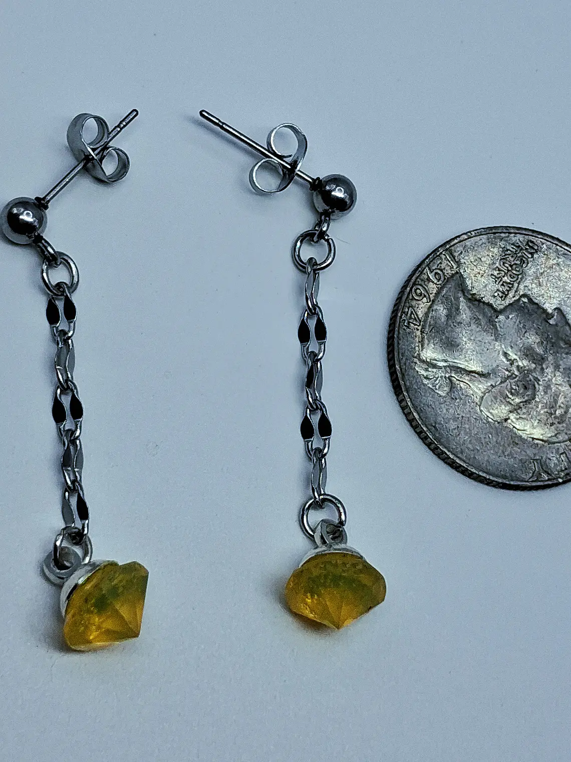 Unique Art Deco style, long dangle earrings -       #Be073 4