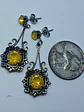 Stunning Art Deco style Yellow Opal Uranium glass earrings -           #Be074 - thumbnail 4