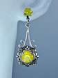 Stunning Art Deco style Yellow Opal Uranium glass earrings -           #Be074 - thumbnail 5