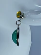 Contemporary Yellow and green opal Uranium glass earrings -      #Be075 - thumbnail 2