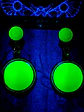 Contemporary Yellow and green opal Uranium glass earrings -      #Be075 - thumbnail 4