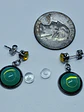 Contemporary Yellow and green opal Uranium glass earrings -      #Be075 - thumbnail 3
