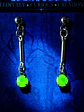 Delicate silver Apple green Uranium glass earrings  -          #Be076 - thumbnail 4