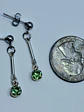 Delicate silver Apple green Uranium glass earrings  -          #Be076 - thumbnail 3