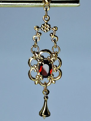Beautiful Victorian Garnet earrings  -             #Be077