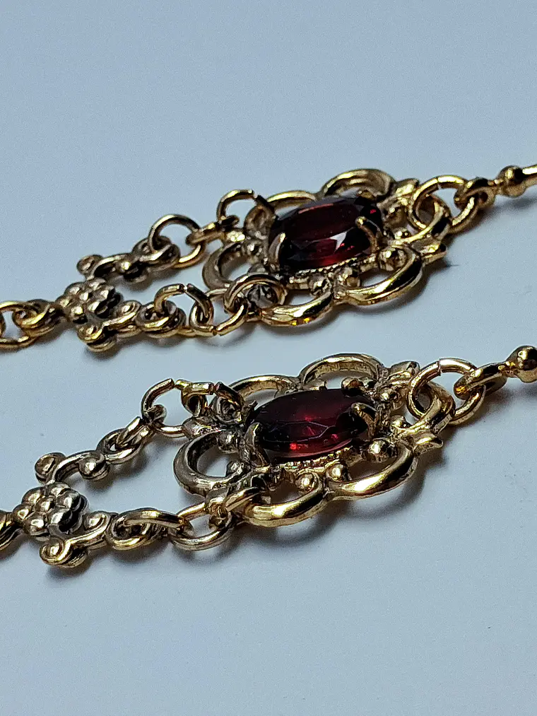 Beautiful Victorian Garnet earrings  -             #Be077 3
