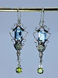Stunning glass enamels and Genuine topaz and Peridot earrings -          #Be079 - thumbnail 1