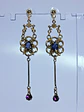 Victorian style, Long Iolite and amethyst earrings -         Be080 - thumbnail 3