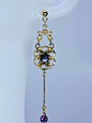 Victorian style, Long Iolite and amethyst earrings -         Be080 - thumbnail 2