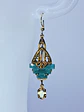 Art Deco Chrysoprase glass and natural citrine earrings -        #Be081 - thumbnail 2