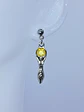 Goddess earrings with sun yellow opal Uranium glass -       #Be082 - thumbnail 2