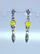 Goddess earrings with sun yellow opal Uranium glass -       #Be082 - thumbnail 3