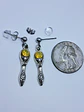Goddess earrings with sun yellow opal Uranium glass -       #Be082 - thumbnail 4