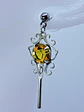 Art Deco style , Yellow topaz Cadmium glass earrings -          Be083 - thumbnail 3