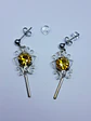 Art Deco style , Yellow topaz Cadmium glass earrings -          Be083 - thumbnail 5