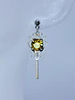 Art Deco style , Yellow topaz Cadmium glass earrings -          Be083 - thumbnail 2