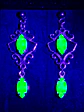Beautiful and dainty dangles in silver with Green Uranium glass -          Be084 - thumbnail 6