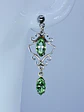 Beautiful and dainty dangles in silver with Green Uranium glass -          Be084 - thumbnail 2