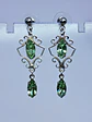 Beautiful and dainty dangles in silver with Green Uranium glass -          Be084 - thumbnail 3