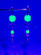 Moon Goddess Green and Yellow opal Uranium glass earrings -       #Be085 - thumbnail 5