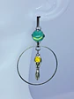 Moon Goddess Green and Yellow opal Uranium glass earrings -       #Be085 - thumbnail 2
