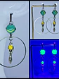 Moon Goddess Green and Yellow opal Uranium glass earrings -       #Be085 - thumbnail 1