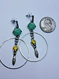 Moon Goddess Green and Yellow opal Uranium glass earrings -       #Be085 - thumbnail 4