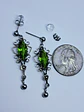 Beautiful, floral Tourmaline green Uranium glass earrings -         #Be086 - thumbnail 5