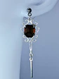Art deco style Rare Black topaz uranium glass earrings -         #Be087 - thumbnail 2