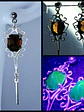 Art deco style Rare Black topaz uranium glass earrings -         #Be087 - thumbnail 1