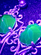 Art deco style Rare Black topaz uranium glass earrings -         #Be087 - thumbnail 6