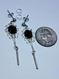 Art deco style Rare Black topaz uranium glass earrings -         #Be087 - thumbnail 4
