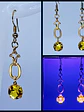 Art deco, glowing Cadmium glass earrings -         #B060 - thumbnail 1