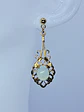 Victorian inspired Lemon opal Uranium glass earrings -           #Be088 - thumbnail 2