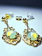 Victorian inspired Lemon opal Uranium glass earrings -           #Be088 - thumbnail 6